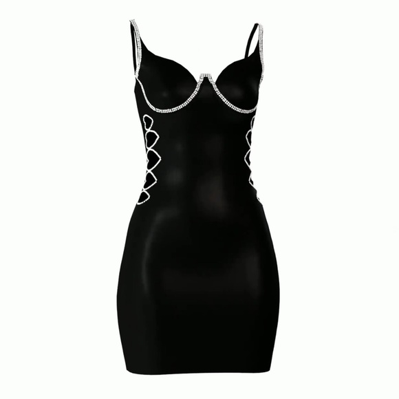 Black Crystal Heart Dress - Picture 1 of 2